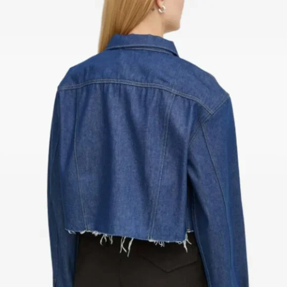 G-Star RAW frayed-edge cropped jacket Sz S NWT - Picture 10 of 12